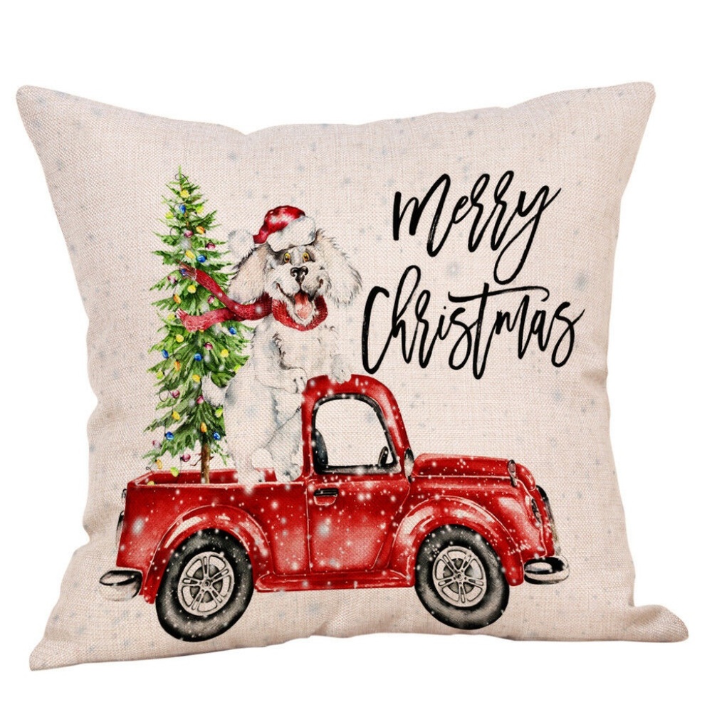 Red Truck with Christmas Tree, Doggie,